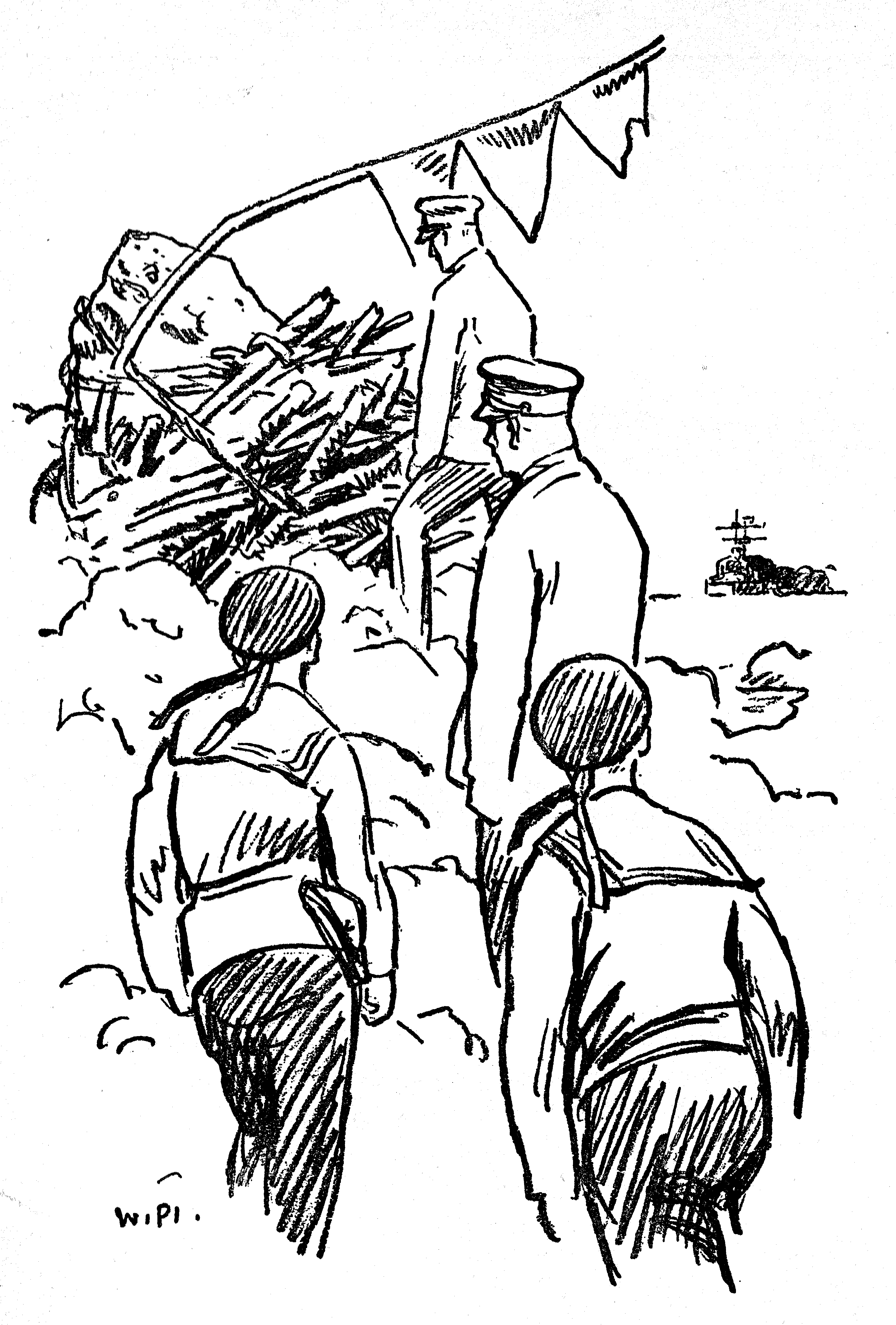 Der Flaggenmast auf der „Stillsten Insel“